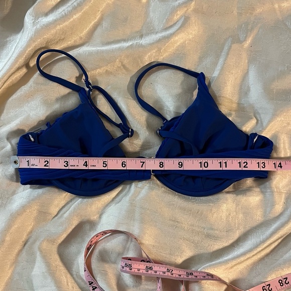 Zaful Blue Underwired Pleated Bikini Top - Picture 5 of 6